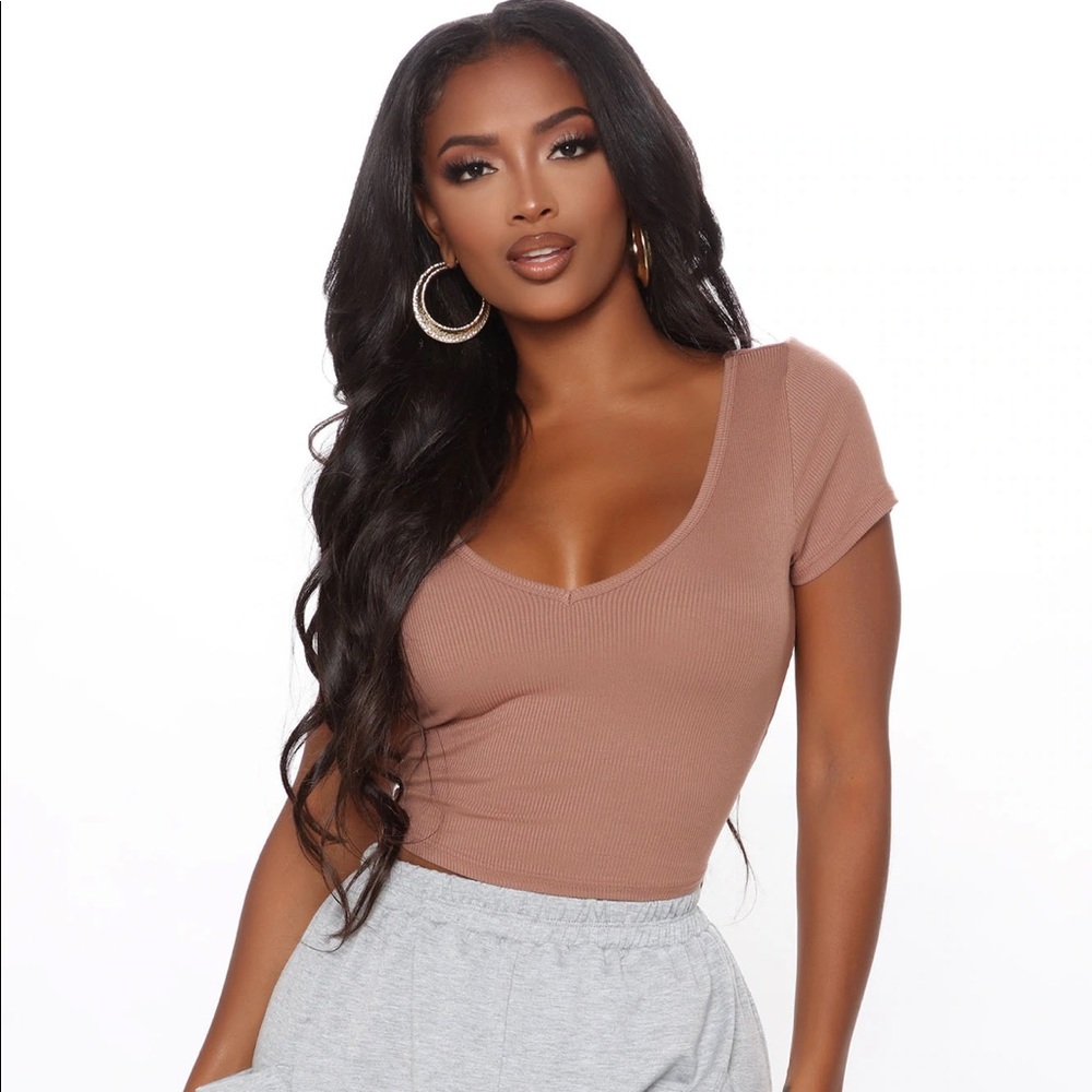 Fashion Nova “Victoria” v-neck crop top